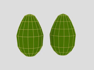 low poly cartoon avocado 3D Model