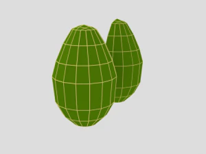 low poly cartoon avocado 3D Model