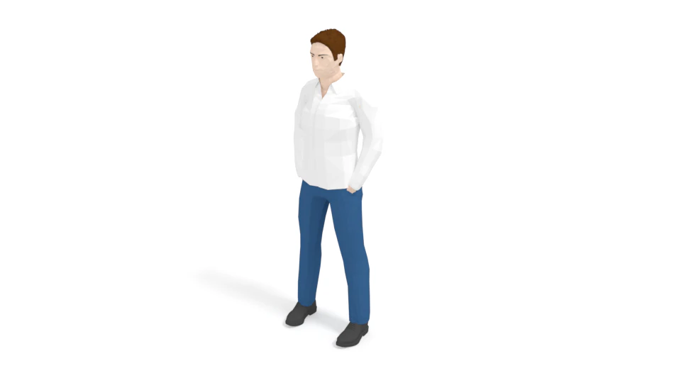 low poly casual man 3D Model .c4d .max .obj .3ds .fbx .stl .blend 