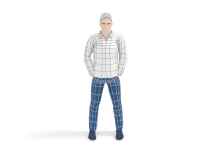 low poly casual man 3D Model
