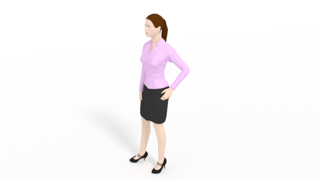 low poly buisness woman 3D Model .c4d .max .obj .3ds .fbx .stl .blend 