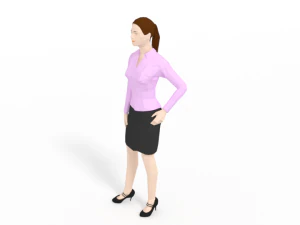 low poly buisness woman 3D Model