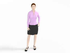 low poly buisness woman 3D Model