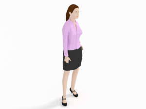 low poly buisness woman 3D Model