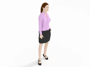 low poly buisness woman 3D Model