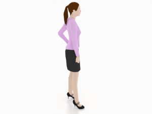 low poly buisness woman 3D Model