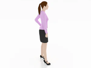 low poly buisness woman 3D Model