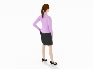 low poly buisness woman 3D Model