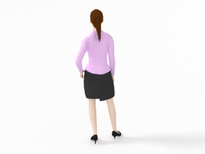 low poly buisness woman 3D Model