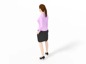 low poly buisness woman 3D Model