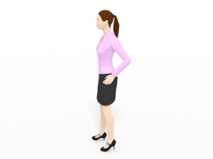 low poly buisness woman 3D Model