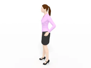 low poly buisness woman 3D Model