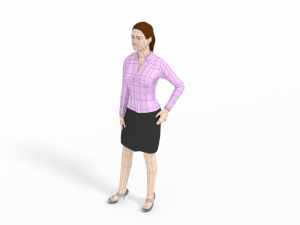 low poly buisness woman 3D Model