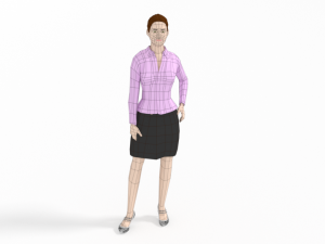 low poly buisness woman 3D Model
