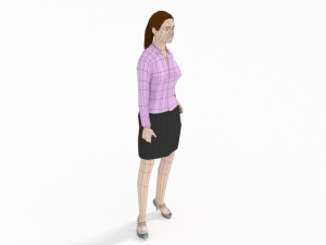 low poly buisness woman 3D Model