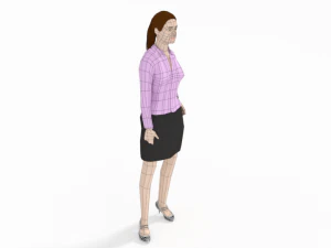 low poly buisness woman 3D Model