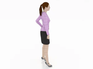 low poly buisness woman 3D Model