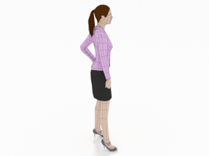 low poly buisness woman 3D Model