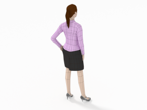 low poly buisness woman 3D Model