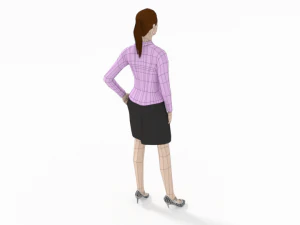 low poly buisness woman 3D Model