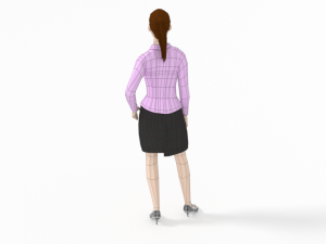 low poly buisness woman 3D Model
