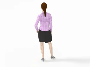 low poly buisness woman 3D Model