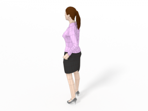 low poly buisness woman 3D Model