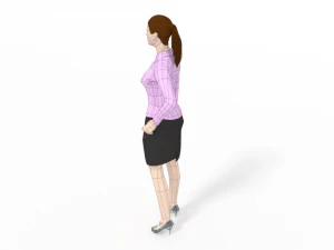 low poly buisness woman 3D Model