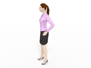 low poly buisness woman 3D Model