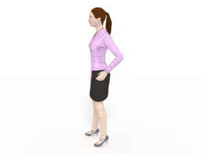 low poly buisness woman 3D Model