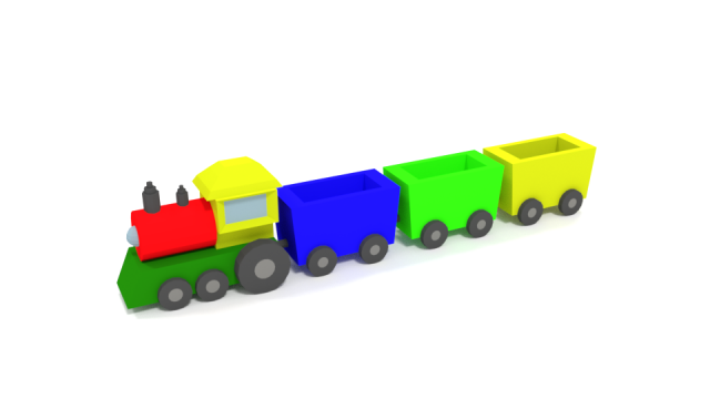 low poly cartoon train toy Modelo 3D .c4d .max .obj .3ds .fbx .stl .blend 