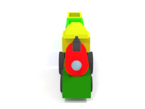 low poly cartoon train toy 3D Model