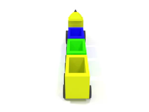 low poly cartoon train toy 3D Model