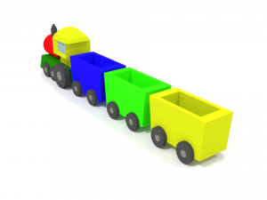 low poly cartoon train toy Modelo 3D