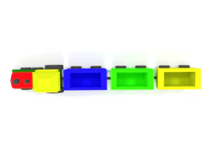 low poly cartoon train toy 3D Model