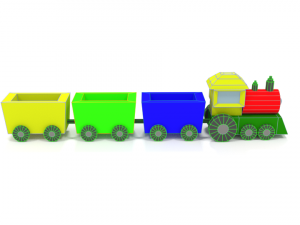 low poly cartoon train toy Modelo 3D
