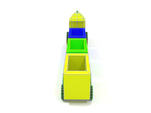 low poly cartoon train toy 3D Model