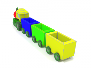 low poly cartoon train toy Modelo 3D