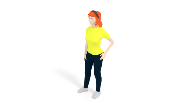 low poly casual woman 3D Model .c4d .max .obj .3ds .fbx .stl .blend 
