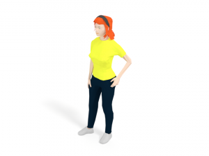 low poly casual woman 3D Model