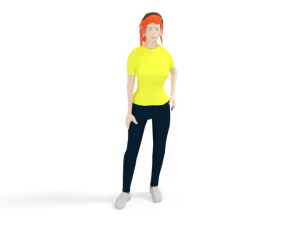 low poly casual woman 3D Model