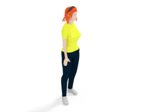 low poly casual woman 3D Model