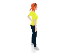 low poly casual woman 3D Model