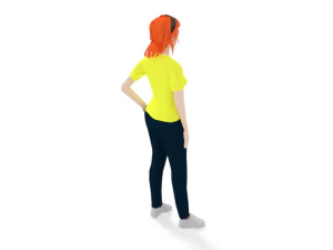 low poly casual woman 3D Model