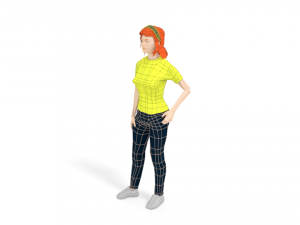 low poly casual woman 3D Model