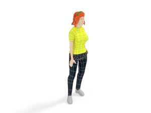 low poly casual woman 3D Model