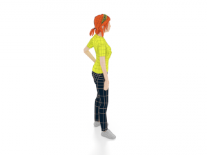 low poly casual woman 3D Model