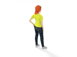 low poly casual woman 3D Model