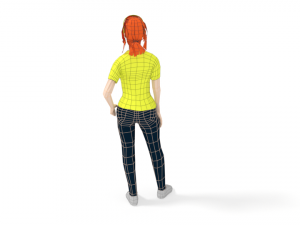 low poly casual woman 3D Model