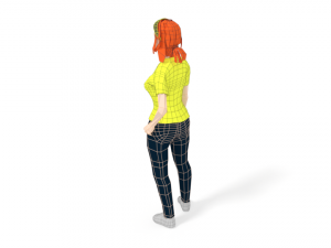 low poly casual woman 3D Model